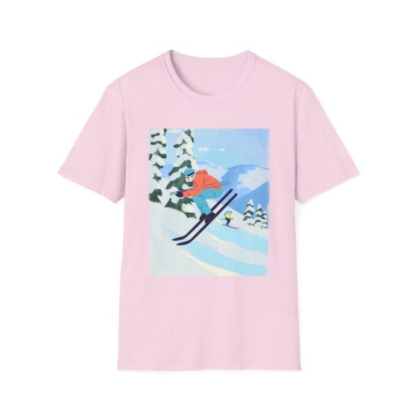 Unisex Soft-Style T-Shirt with Skiing in the Mountains Graphic – 100% Cotton, Comfortable & Durable - Image 22