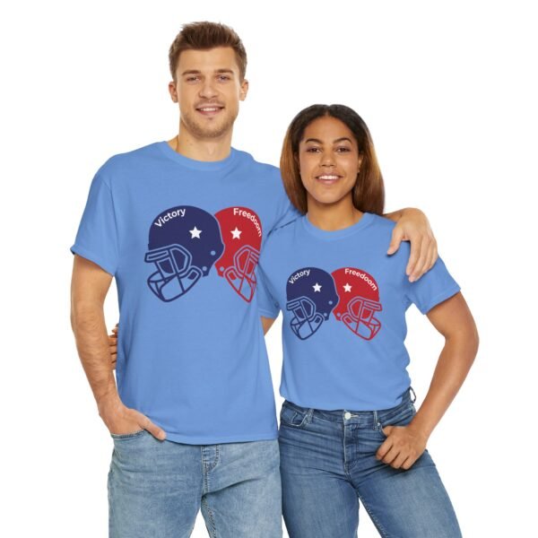 Unisex Heavy Cotton Tee – Bold Dual Helmet Design | Victory & Freedom Graphic T-Shirt - Image 39