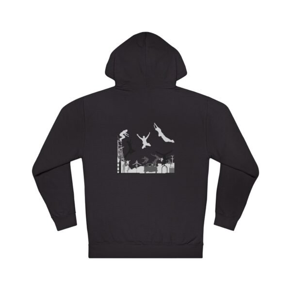 Unisex Hooded Sweatshirt  with Parkour Graphic Back Print – Extreme Sports & Urban Adventure Style - Image 13