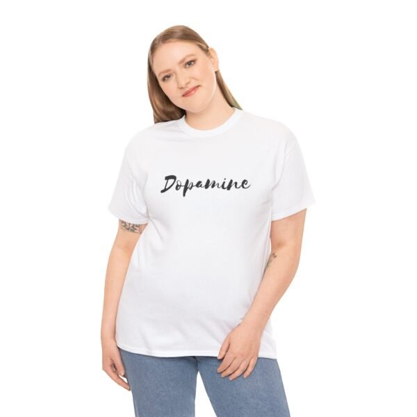 Unisex Heavy Cotton T-Shirt with Black Script "Dopamine" Print – Trendy & Durable - Image 4