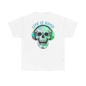 Colorful Skull Life is Good Unisex Heavy Cotton Tee