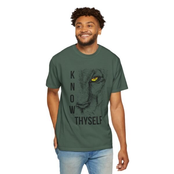 "Know Thyself" Lion Graphic T-Shirt – Comfort Colors 1717, 100% Cotton, Garment-Dyed, Relaxed Fit - Image 26