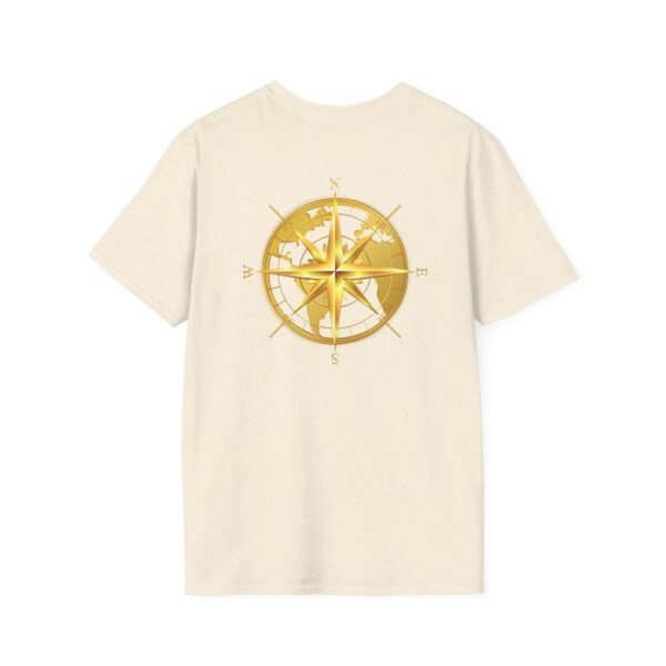 Unisex Soft-Style T-Shirt with Gold World & Compass Graphic – 100% Cotton, Comfortable & Durable - Image 11