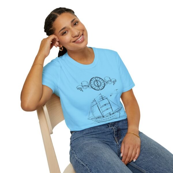 Unisex Soft-Style T-Shirt with Ship and Compass Graphic – 100% Cotton, Comfortable & Durable - Image 4