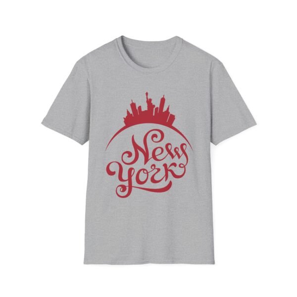 New York City Soft-Style T-Shirt – Bold Red NY Graphic & Script - Image 8