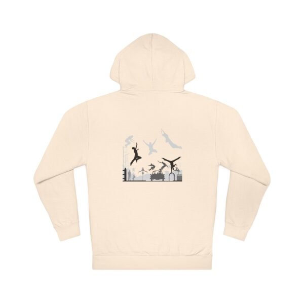 Unisex Hooded Sweatshirt  with Parkour Graphic Back Print – Extreme Sports & Urban Adventure Style - Image 5