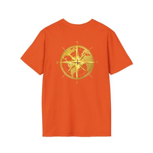 Unisex Soft-Style T-Shirt with Gold World & Compass Graphic – 100% Cotton, Comfortable & Durable - Image 10