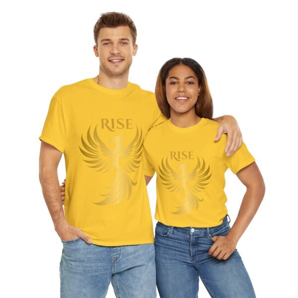 Phoenix Rise Unisex Heavy Cotton T-Shirt – Gold Phoenix Graphic Tee - Image 25