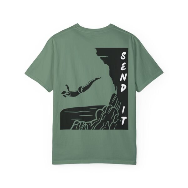 Send It – Cliff Jump Graphic Unisex Garment-Dyed T-Shirt | Extreme Sports & Adventure Tee - Image 19