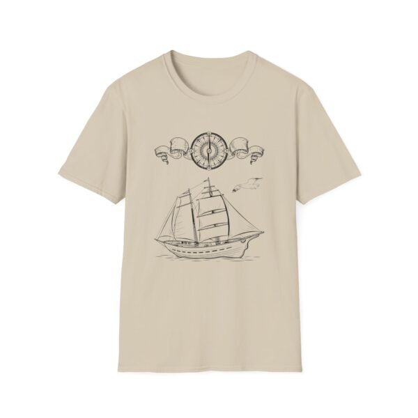 Unisex Soft-Style T-Shirt with Ship and Compass Graphic – 100% Cotton, Comfortable & Durable - Image 7