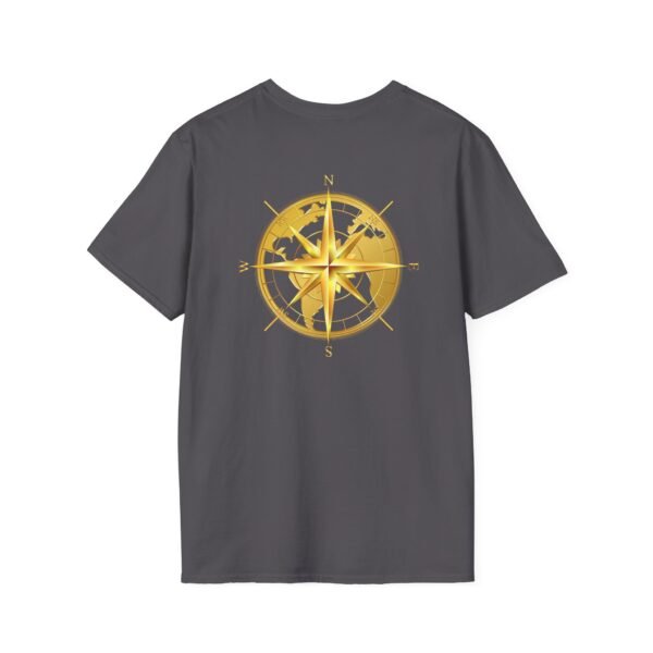 Unisex Soft-Style T-Shirt with Gold World & Compass Graphic – 100% Cotton, Comfortable & Durable - Image 19