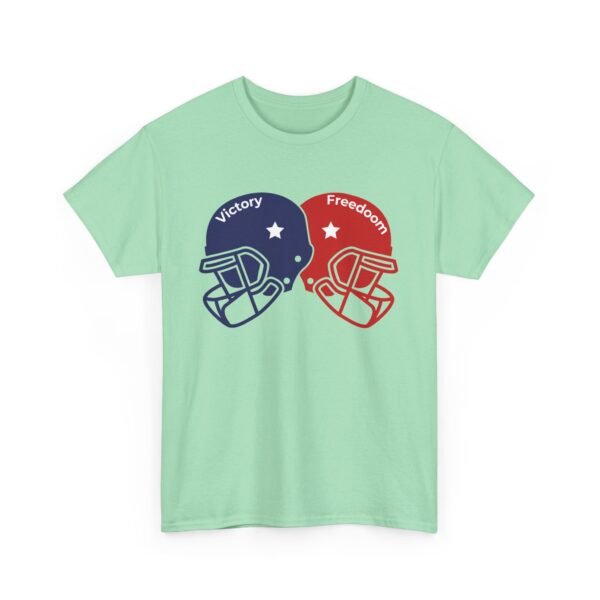 Unisex Heavy Cotton Tee – Bold Dual Helmet Design | Victory & Freedom Graphic T-Shirt - Image 18