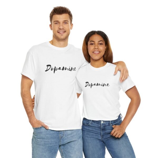 Unisex Heavy Cotton T-Shirt with Black Script "Dopamine" Print – Trendy & Durable - Image 6