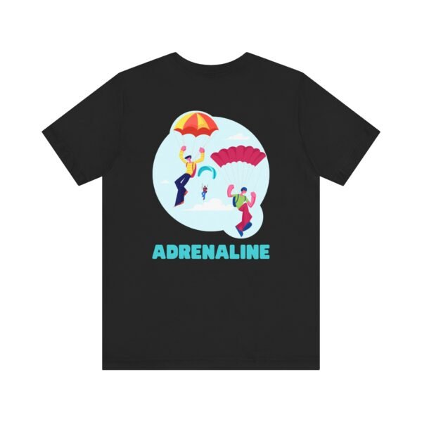 Unisex Jersey Short Sleeve Tee with Skydiver Graphic and "Adrenaline" Back Print – Stylish & Comfortable - Image 11