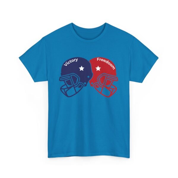 Unisex Heavy Cotton Tee – Bold Dual Helmet Design | Victory & Freedom Graphic T-Shirt - Image 44