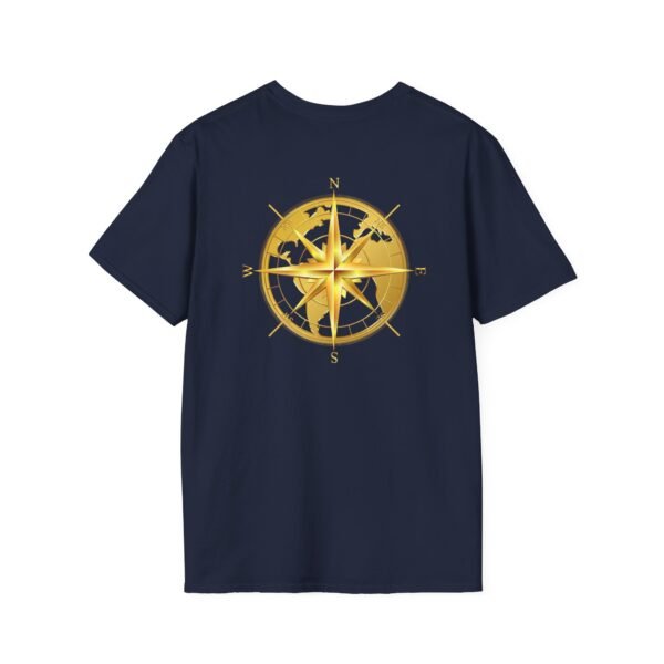 Unisex Soft-Style T-Shirt with Gold World & Compass Graphic – 100% Cotton, Comfortable & Durable - Image 21