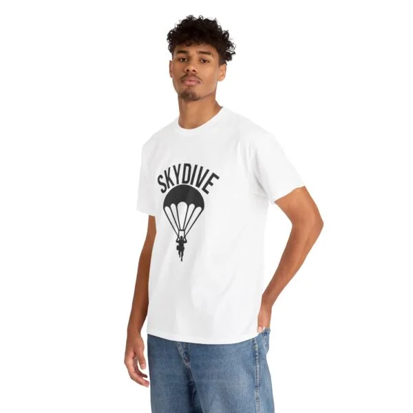 Skydive Graphic Unisex Heavy Cotton Tee | Skydiver Jump T-Shirt – Adrenaline Rush Apparel - Image 5