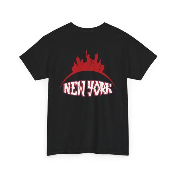 New York City Skyline T-Shirt – Bold Red NY Graphic & Script - Image 8