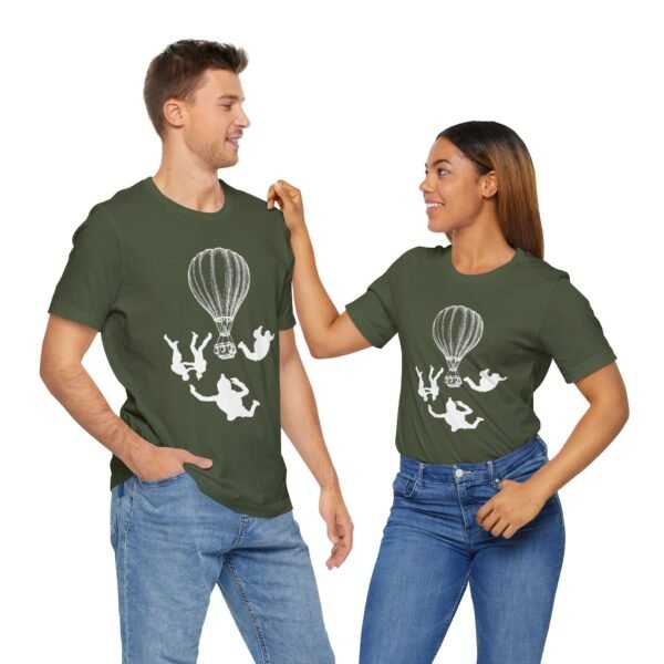 Unisex Jersey Short Sleeve Tee with Skydiver Graphic Front Print – Extreme Sports & Adrenaline Style - Image 11