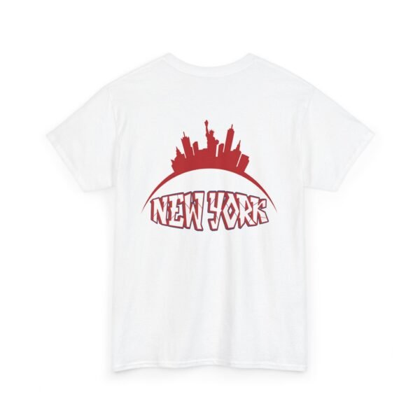 New York City Skyline T-Shirt – Bold Red NY Graphic & Script