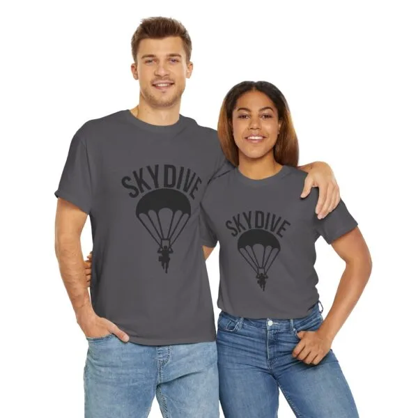 Skydive Graphic Unisex Heavy Cotton Tee | Skydiver Jump T-Shirt – Adrenaline Rush Apparel - Image 47