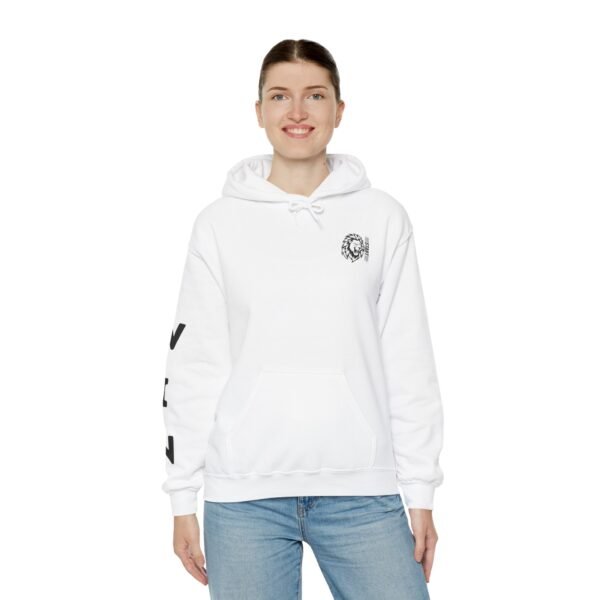 Unisex Heavy Blend™ Hooded Sweatshirt – Lion Graphic & WIN Sleeve Print | Power & Motivation Hoodie - Image 4