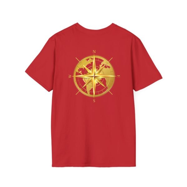 Unisex Soft-Style T-Shirt with Gold World & Compass Graphic – 100% Cotton, Comfortable & Durable - Image 25