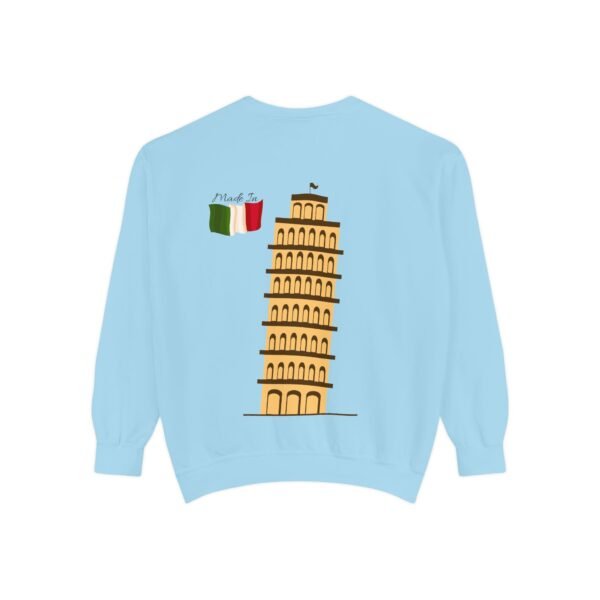 Unisex Garment-Dyed Sweatshirt with Pisa Tower & Italian Flag | Cozy & Stylish - Image 17