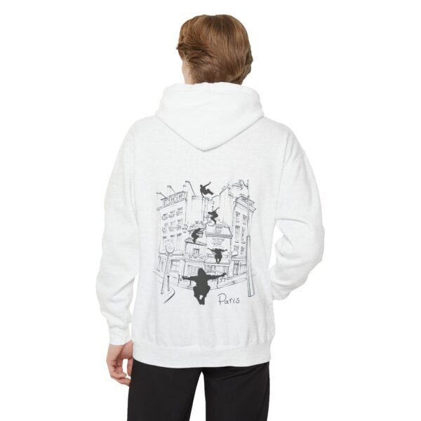 Unisex Garment-Dyed Hoodie with Parkour Graphic Back Print – Extreme Sports & Urban Adventure Style - Image 5