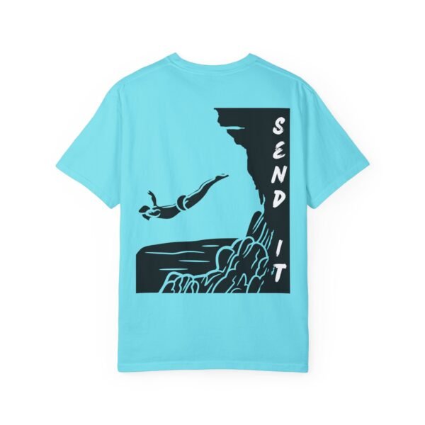 Send It – Cliff Jump Graphic Unisex Garment-Dyed T-Shirt | Extreme Sports & Adventure Tee - Image 21