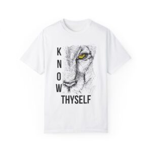 Unisex Know Thyself T-Shirt – Bold Lion Design & Soft Comfort