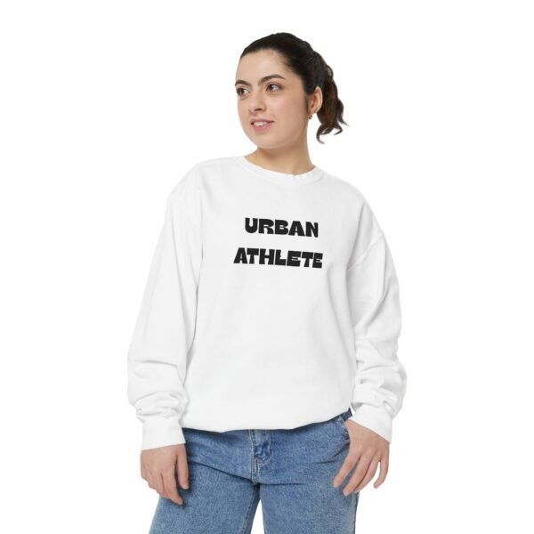 Urban Athlete Garment-Dyed Sweatshirt – Black Front Print & Relaxed Fit - Image 5