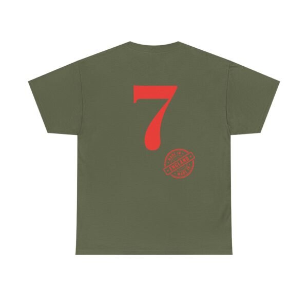 Unisex Heavy Cotton T-Shirt with Bold Red "7" & Made in England Design | Classic & Durable - Image 15