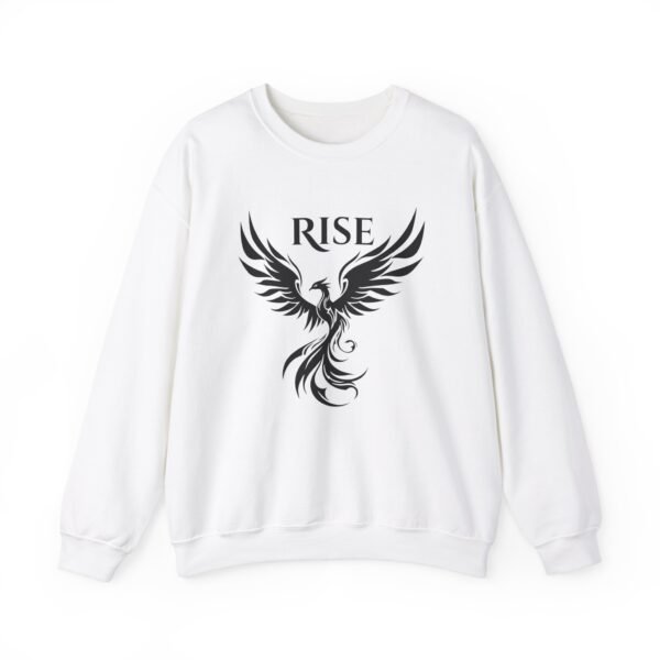 Black Phoenix Rise Unisex Heavy Blend Crewneck Sweatshirt – Bold & Cozy Graphic