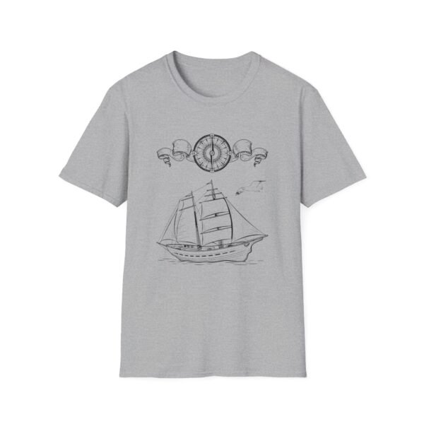 Unisex Soft-Style T-Shirt with Ship and Compass Graphic – 100% Cotton, Comfortable & Durable - Image 9