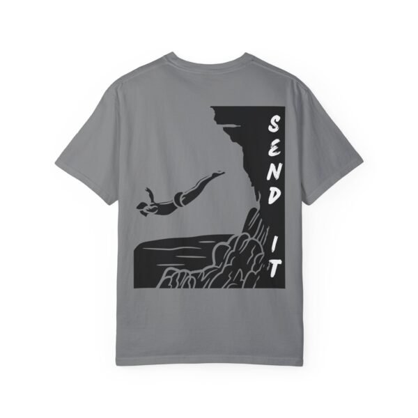 Send It – Cliff Jump Graphic Unisex Garment-Dyed T-Shirt | Extreme Sports & Adventure Tee - Image 11