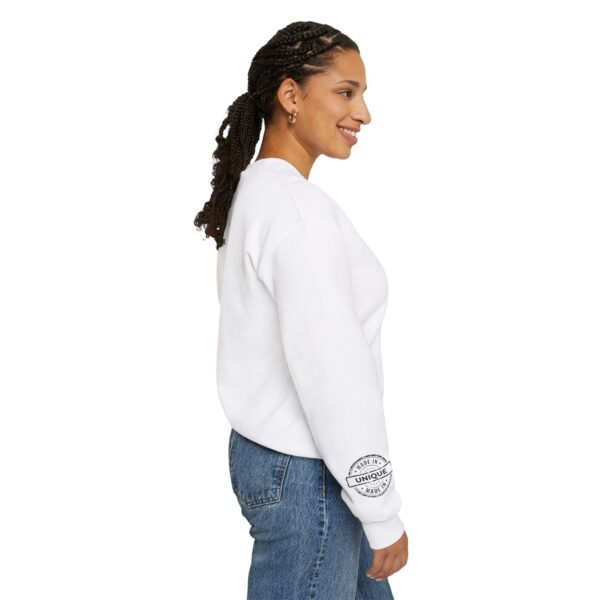 Urban Athlete Crewneck Sweatshirt with "Made in Unique" Sleeve Stamp – Comfortable & Durable - Image 3