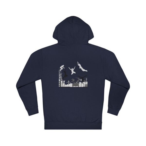 Unisex Hooded Sweatshirt  with Parkour Graphic Back Print – Extreme Sports & Urban Adventure Style - Image 11