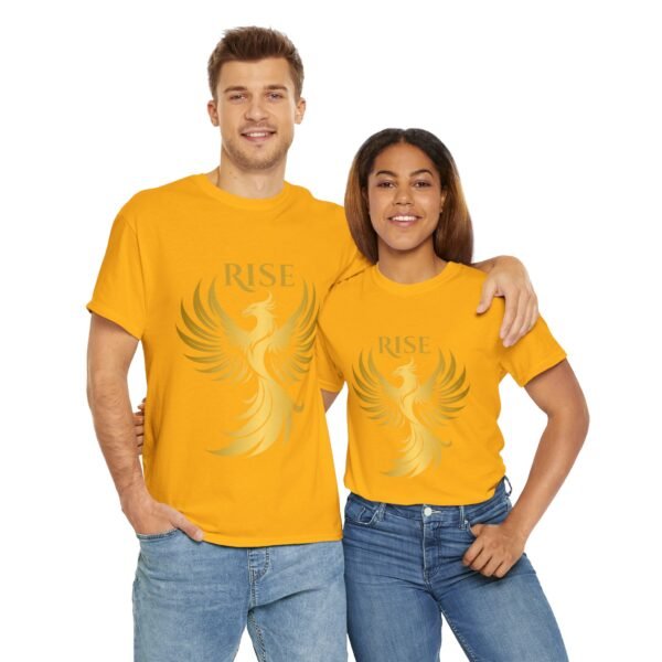 Phoenix Rise Unisex Heavy Cotton T-Shirt – Gold Phoenix Graphic Tee - Image 17