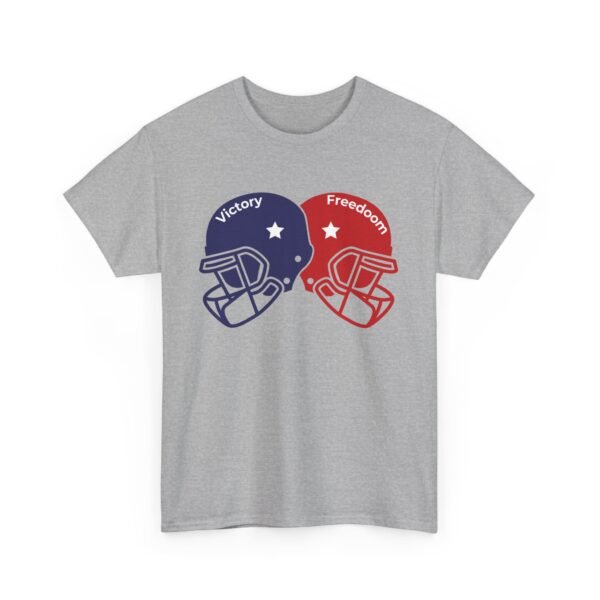 Unisex Heavy Cotton Tee – Bold Dual Helmet Design | Victory & Freedom Graphic T-Shirt - Image 12