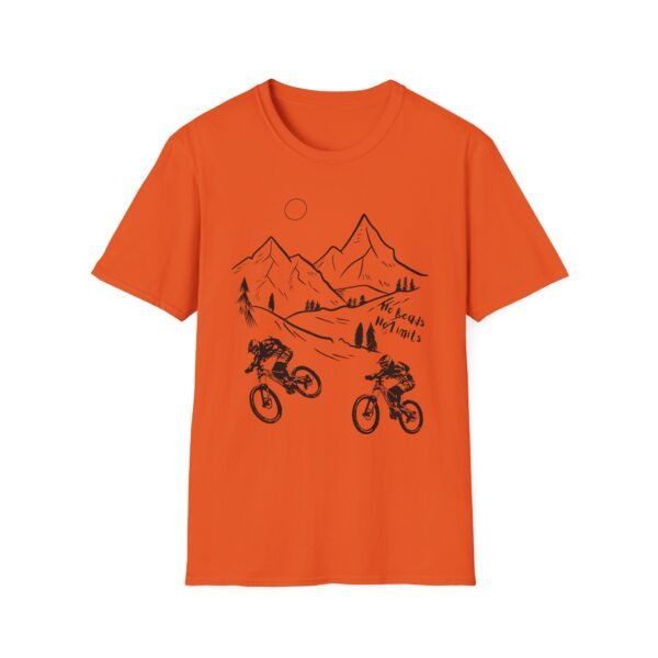 Mountain Biking Graphic Unisex Softstyle T-Shirt | Shred the Trails Tee - Image 11