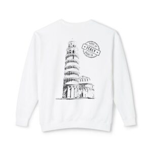 Pisa Tower Unisex Crewneck Sweatshirt – Bold Dual Design & Soft Comfort