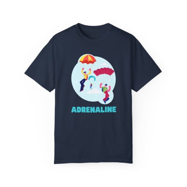 Unisex Garment-Dyed T-Shirt with Skydiver Graphic and "Adrenaline" Front Print – Bold & Comfortable - Image 41