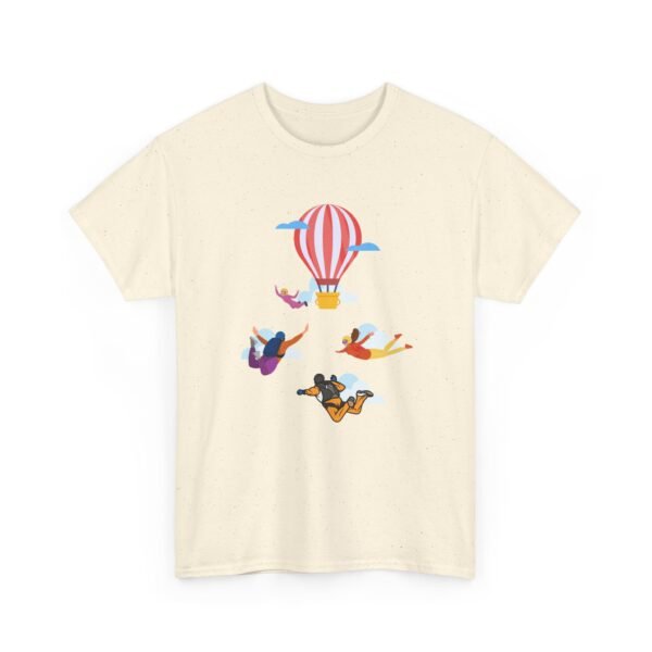 Unisex Heavy Cotton Tee – Skydiver & Hot Air Balloon Graphic | Bold Adventure-Inspired T-Shirt - Image 32