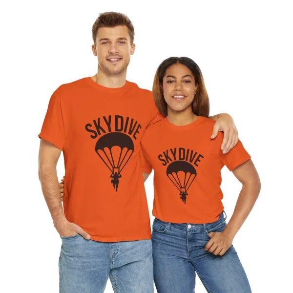 Skydive Graphic Unisex Heavy Cotton Tee | Skydiver Jump T-Shirt – Adrenaline Rush Apparel - Image 9