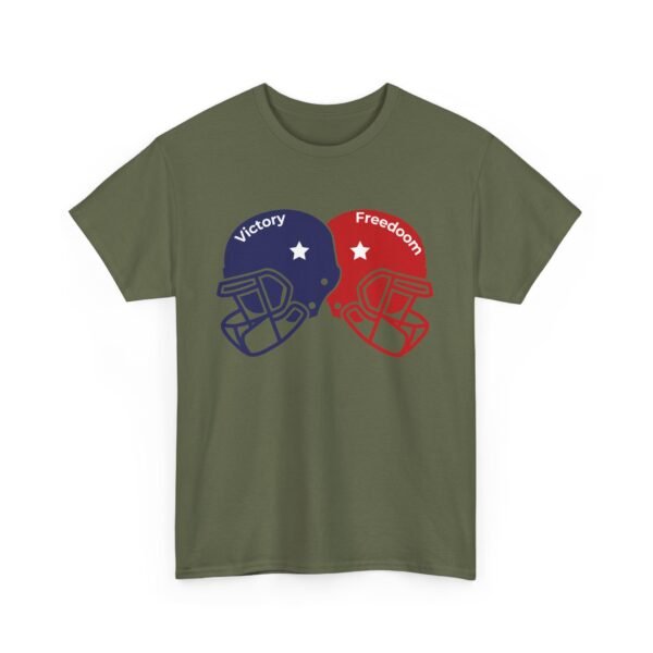 Unisex Heavy Cotton Tee – Bold Dual Helmet Design | Victory & Freedom Graphic T-Shirt - Image 33