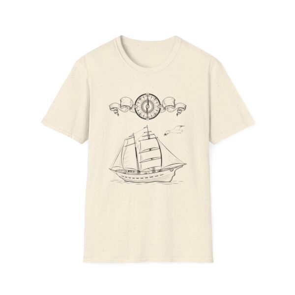 Unisex Soft-Style T-Shirt with Ship and Compass Graphic – 100% Cotton, Comfortable & Durable - Image 12