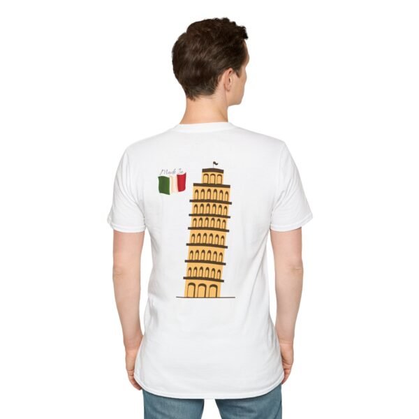 Unisex Soft-Style T-Shirt with Pisa Tower & Italian Flag | Lightweight & Stylish - Image 3