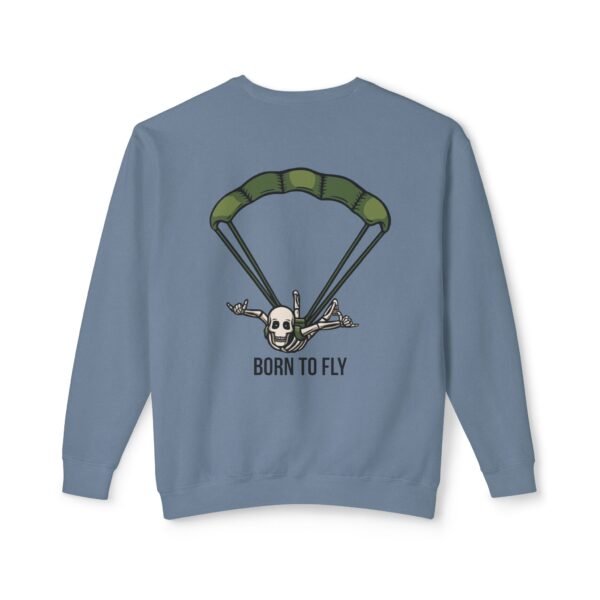 Unisex Lightweight Crewneck Sweatshirt with Skydiver Graphic Back Print – Extreme Sports & Adrenaline Style - Image 19