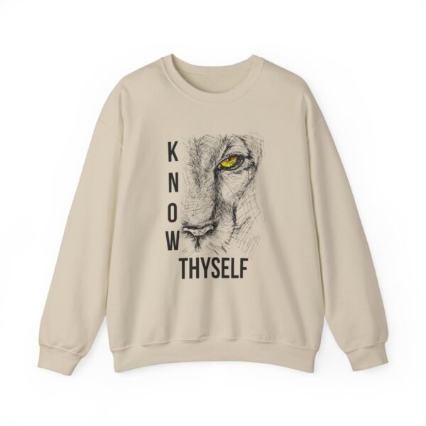 Know Thyself Unisex Heavy Blend Crewneck Sweatshirt – Bold Lion Graphic - Image 7